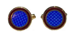Blue and Maroon Enamel Cufflinks