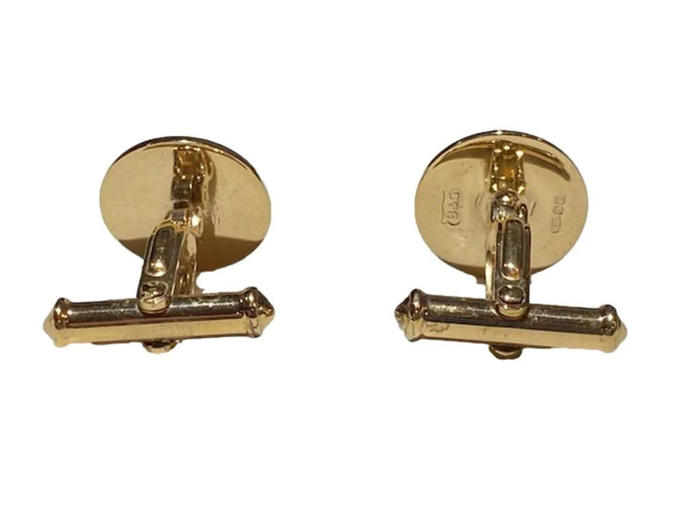 Blue and Maroon Enamel Cufflinks