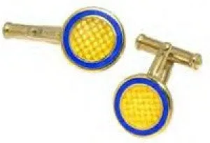 Blue and Yellow Enamel Cufflinks