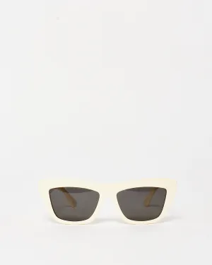 Bottega Veneta Cream Acetate Cat Eye BV1121S Sunglasses