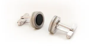 Boxy twins - Onyx silver cufflinks