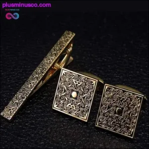 Brand necktie tie clips & cufflinks set Men Wedding Tie Bar