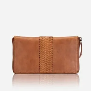 Brando Large Zip Around Purse Cognac