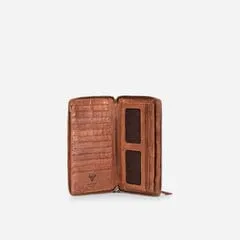 Brando Large Zip Around Purse Cognac