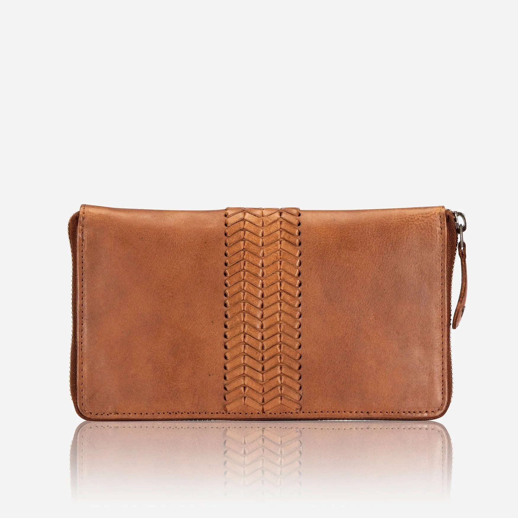 Brando Large Zip Around Purse Cognac