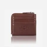 Brando Slimline Zip Card Leather Wallet Brown