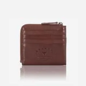 Brando Slimline Zip Card Leather Wallet Brown