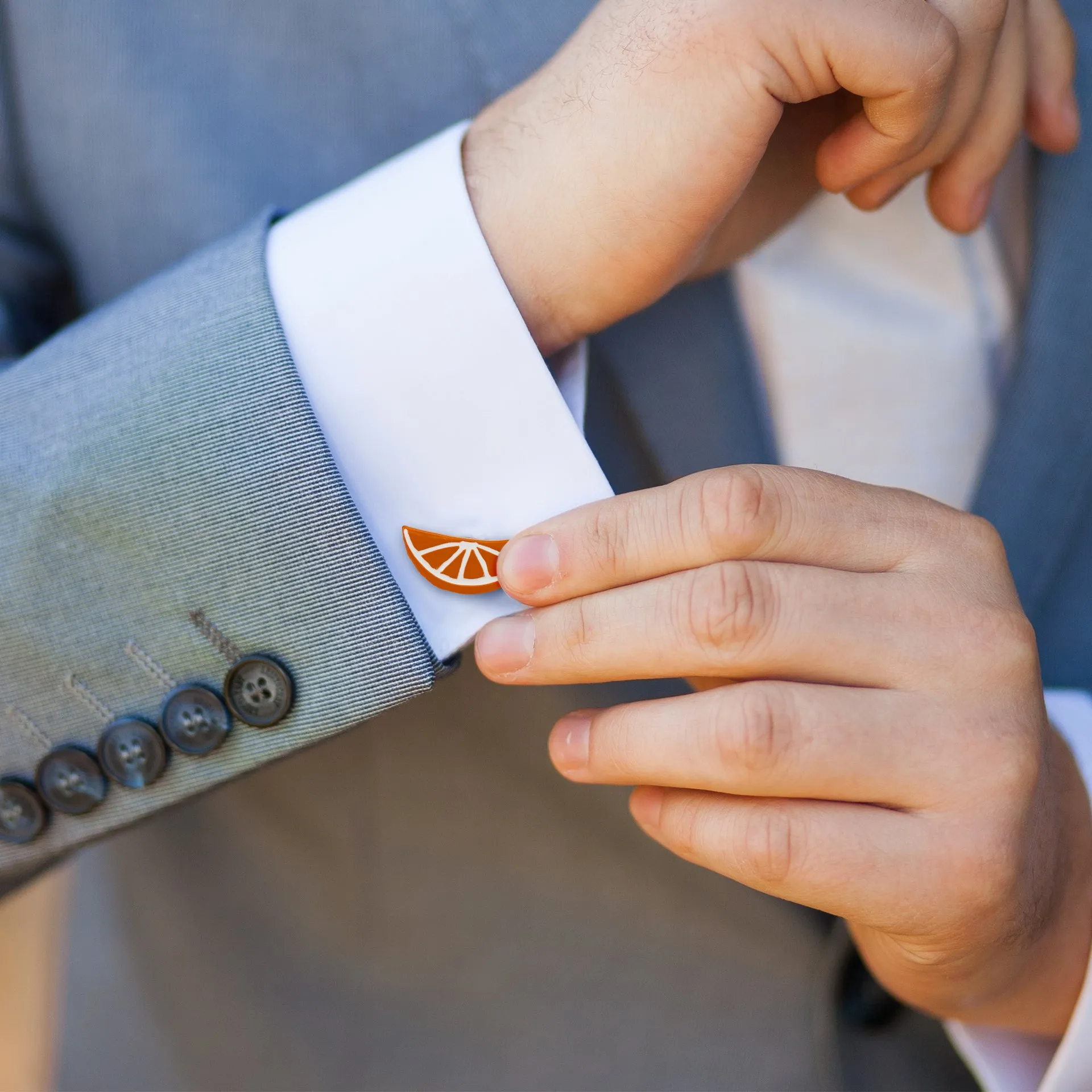 Brilliantly Colored Citrus Slice Cufflinks