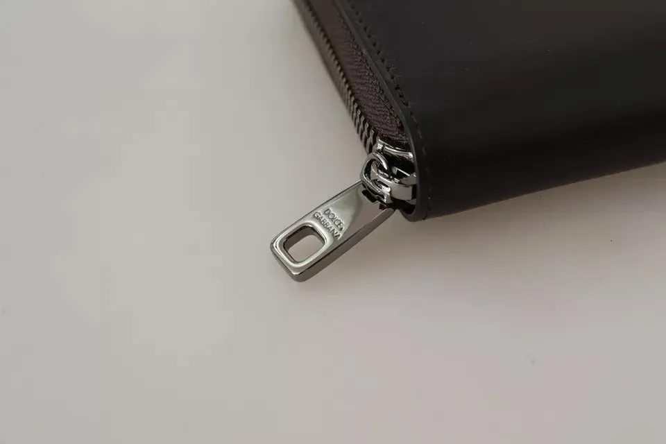 Brown Exotic Leather Zip Around Continental Clutch Wallet