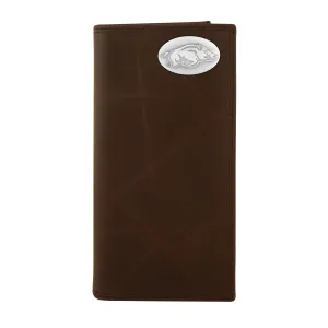 BROWN PEBBLE GRAIN ROPER WALLET - PACKERS/ARKANSAS
