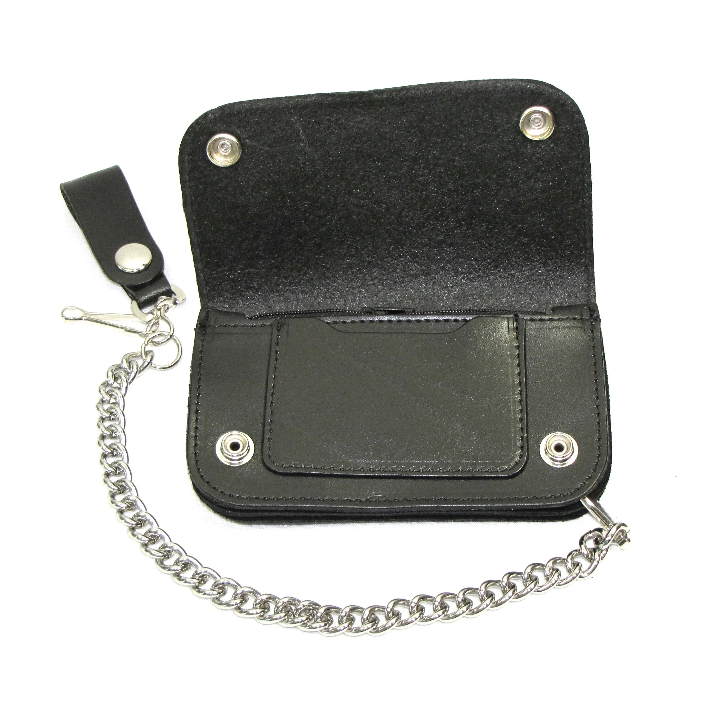 BT412-63  6" Blk Veg Tan Biker Wallet- Cougar