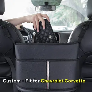 Car Purse Holder for Car Handbag Holder Between Seats Premium PU Leather, Custom Fit For Car, Hanging Car Purse Storage Pocket Back Seat Pet Barrier WACC223