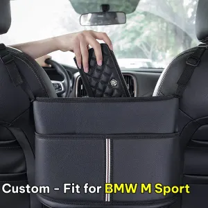 Car Purse Holder for Car Handbag Holder Between Seats Premium PU Leather, Custom Fit For Car, Hanging Car Purse Storage Pocket Back Seat Pet Barrier WAKO223