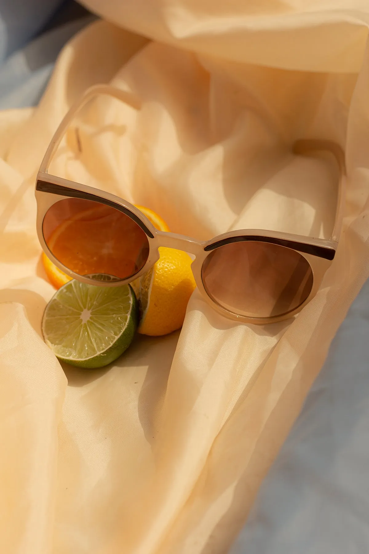 Cat Eye Sunglasses with Brow Line