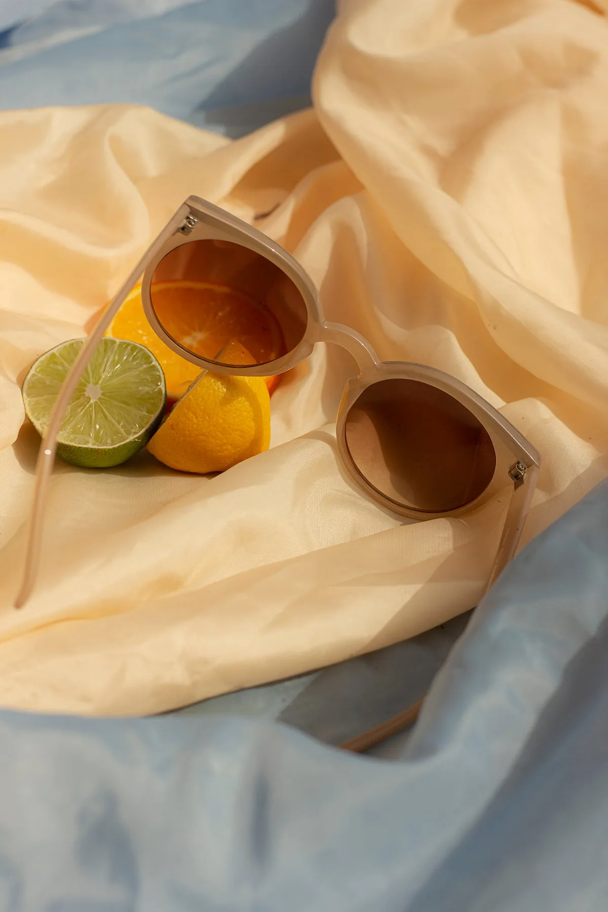 Cat Eye Sunglasses with Brow Line