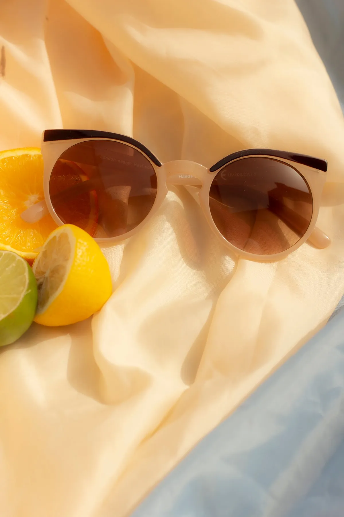 Cat Eye Sunglasses with Brow Line