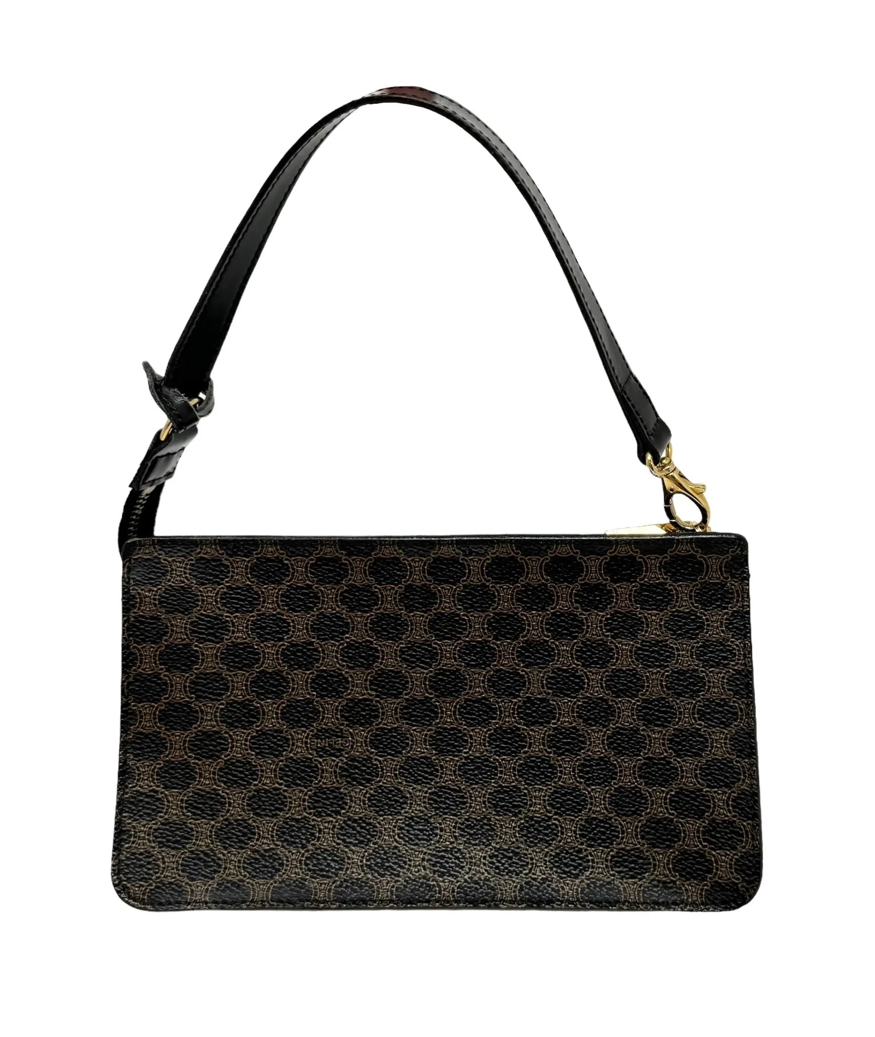 Celine Brown Logo Shoulder Bag