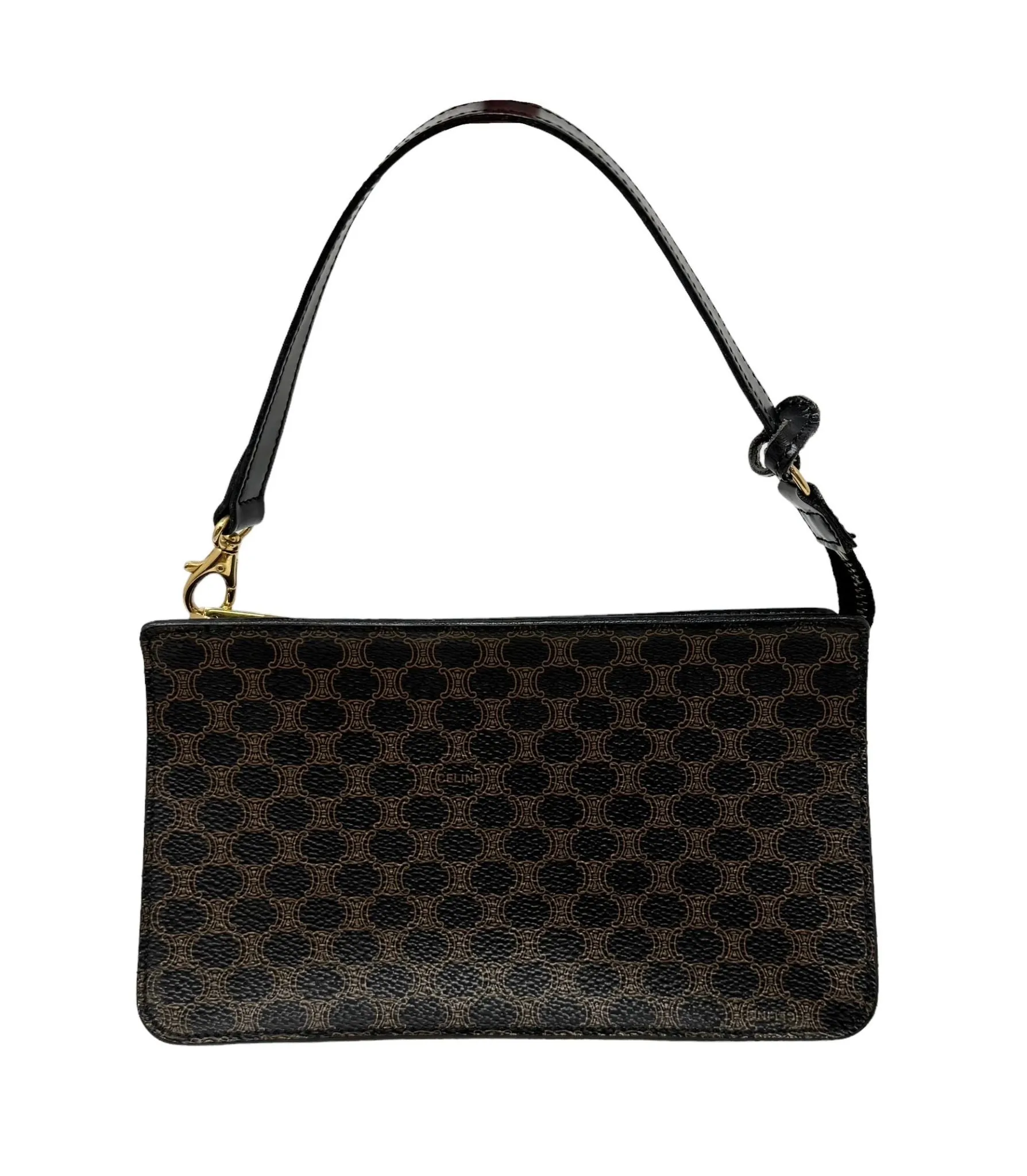 Celine Brown Logo Shoulder Bag