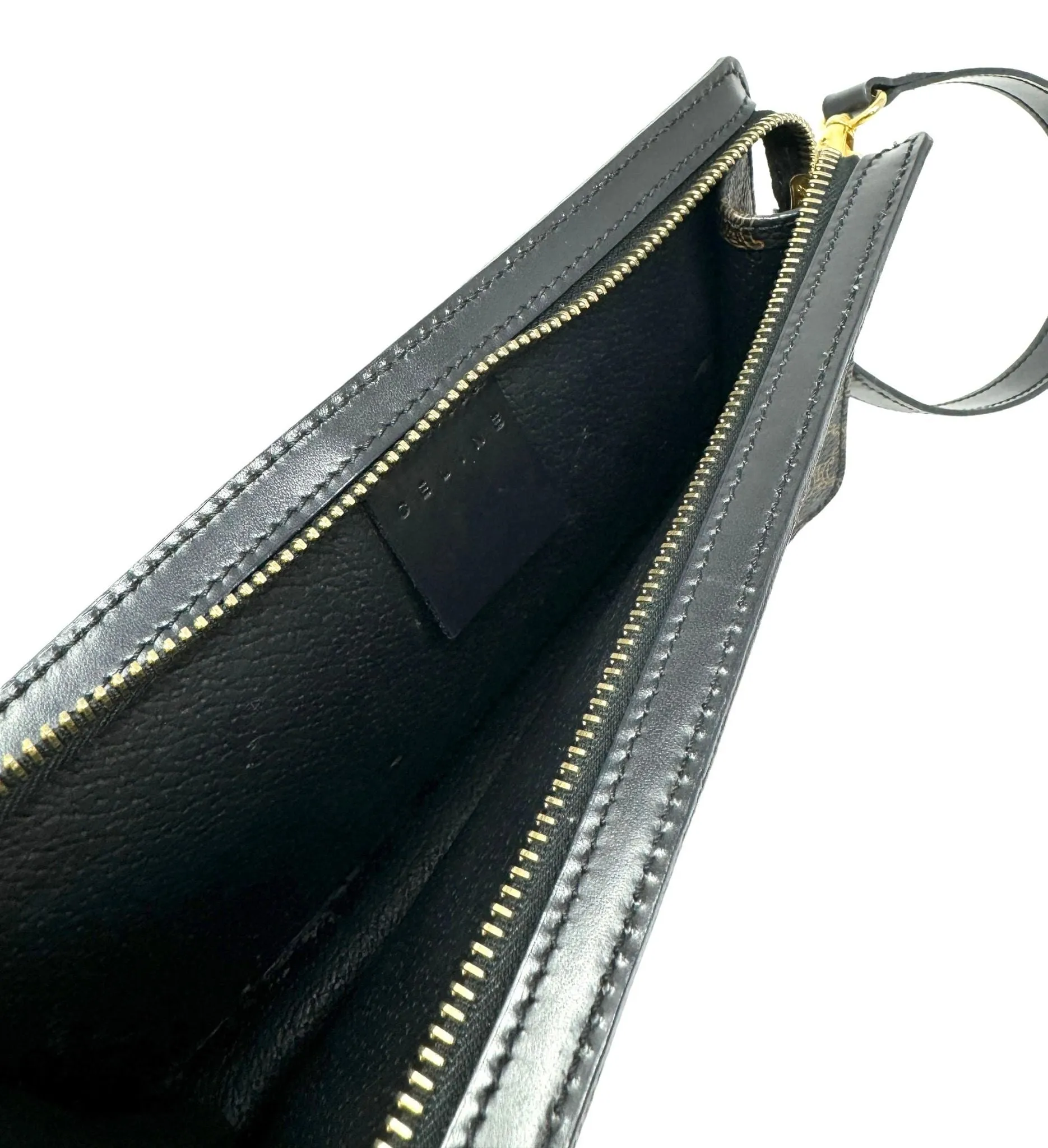 Celine Brown Logo Shoulder Bag