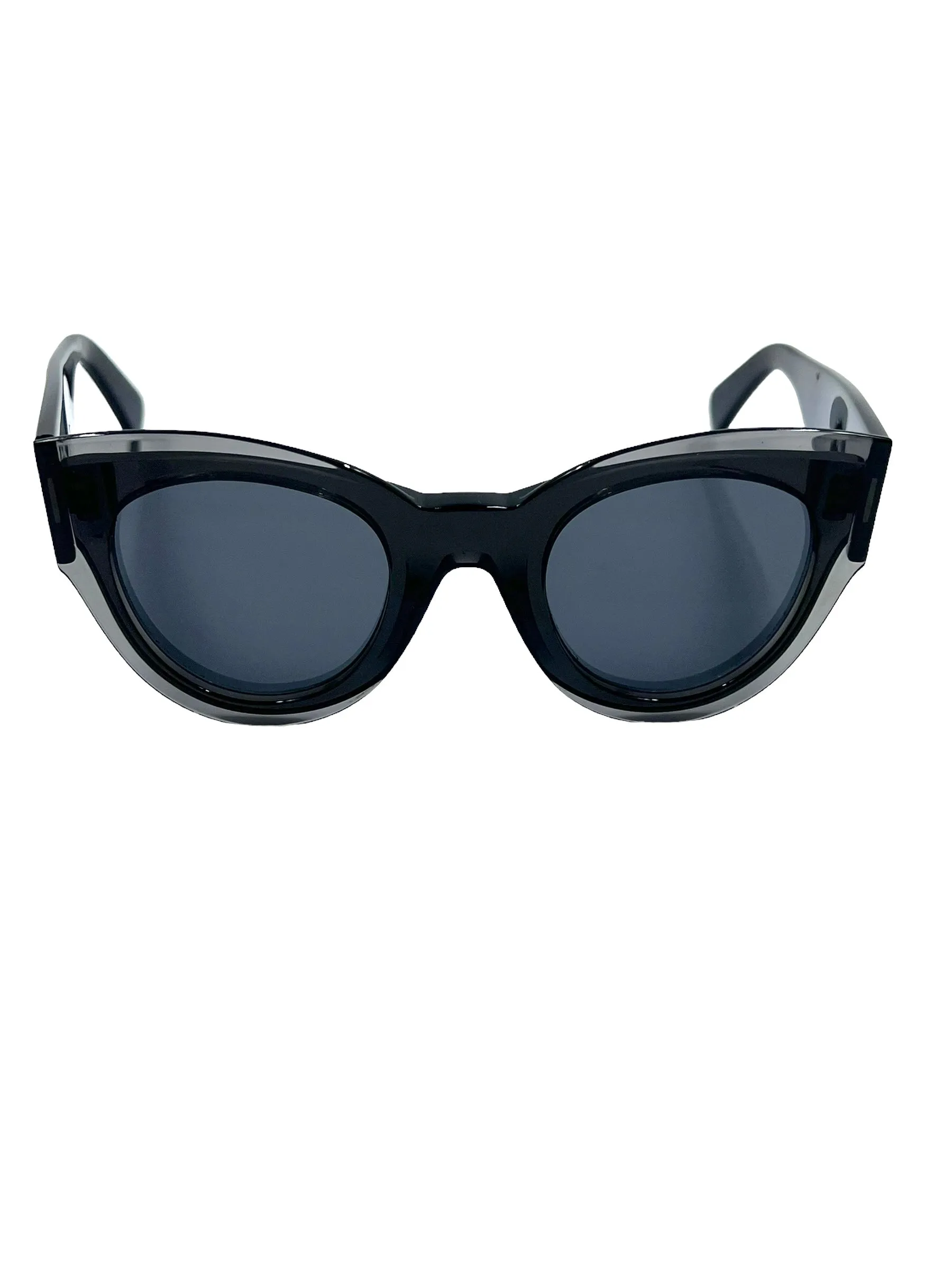 Celine CL41447/S Black Round Cat Eye Sunglasses