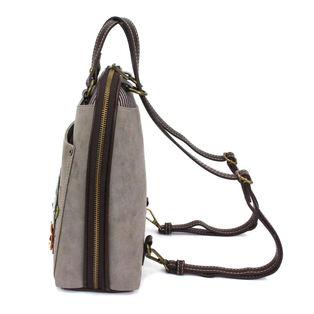 Chala Convertible Backpack Purse Daisy - Gray