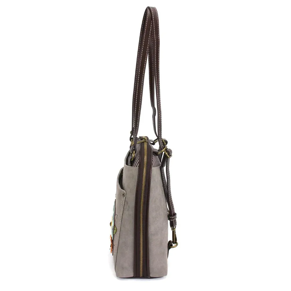 Chala Convertible Backpack Purse Daisy - Gray