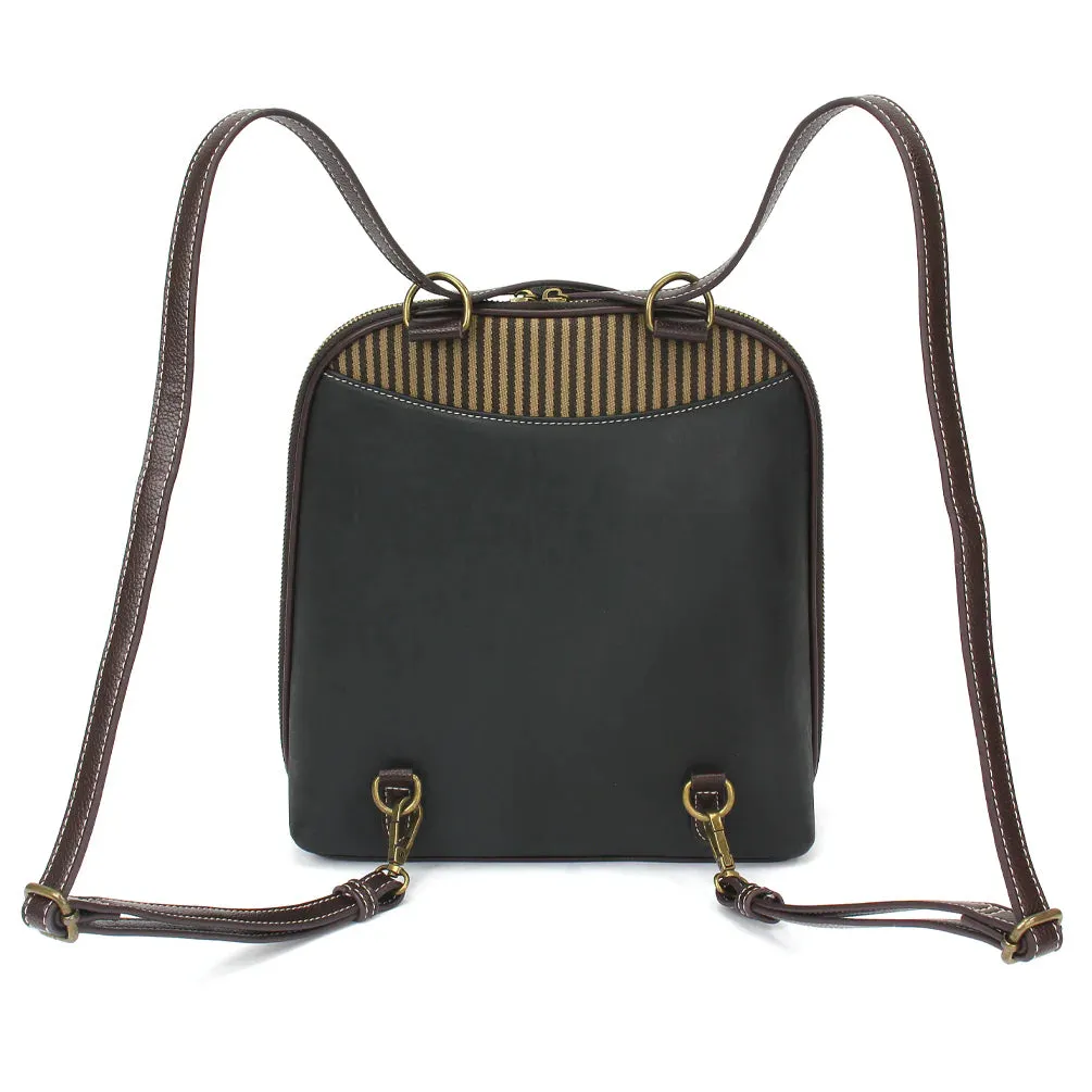 Chala Convertible Backpack Purse Horse Family - Black