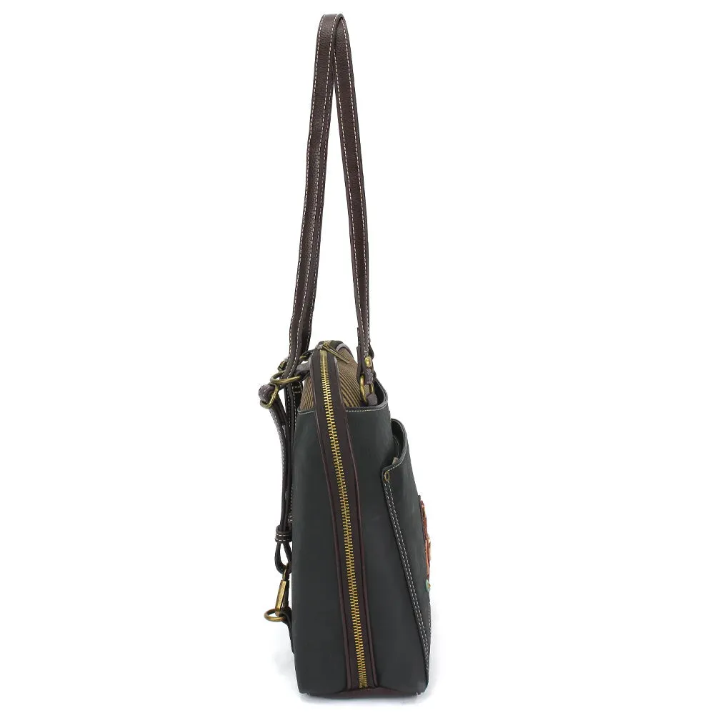 Chala Convertible Backpack Purse Horse Family - Black