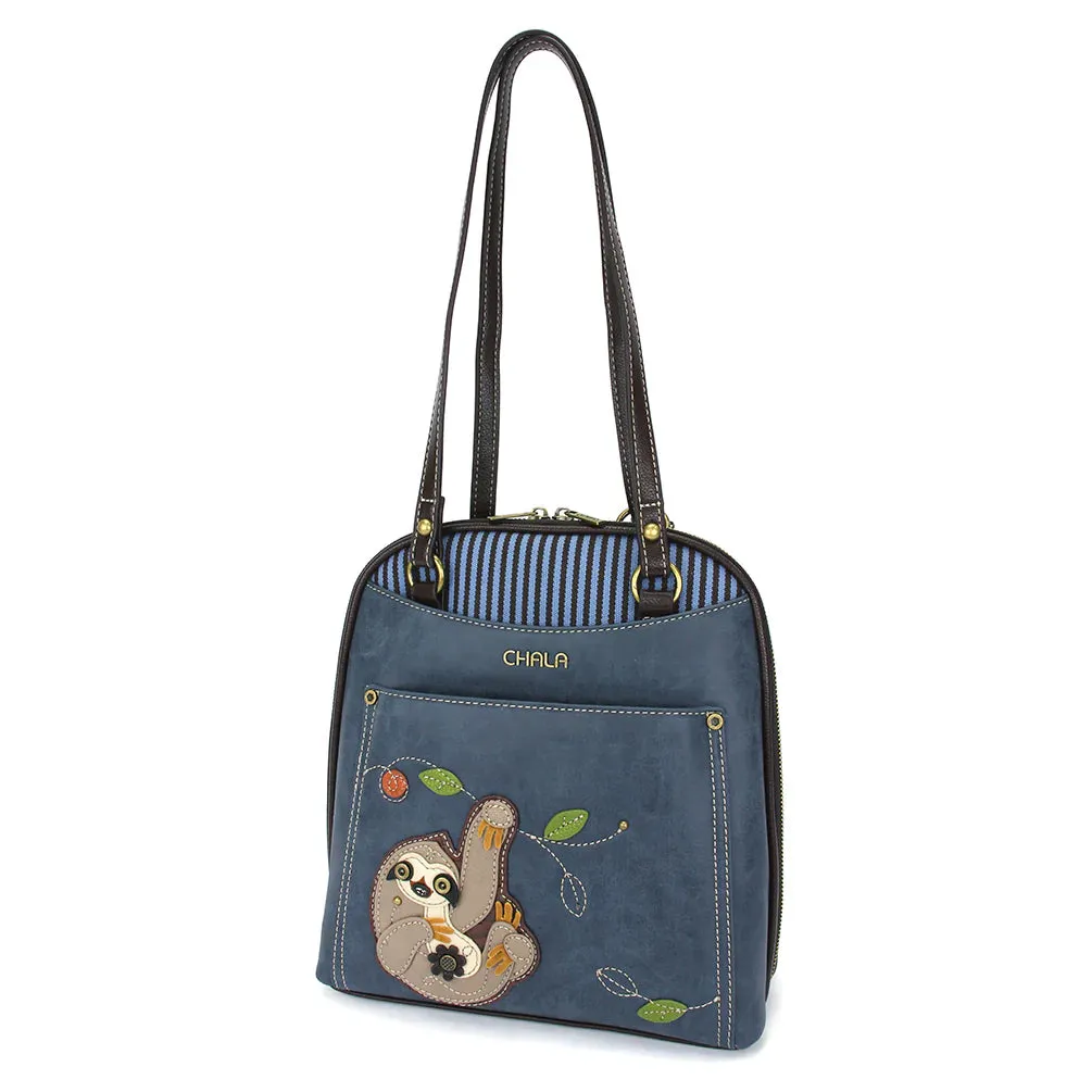 Chala Convertible Backpack Purse Sloth - Blue