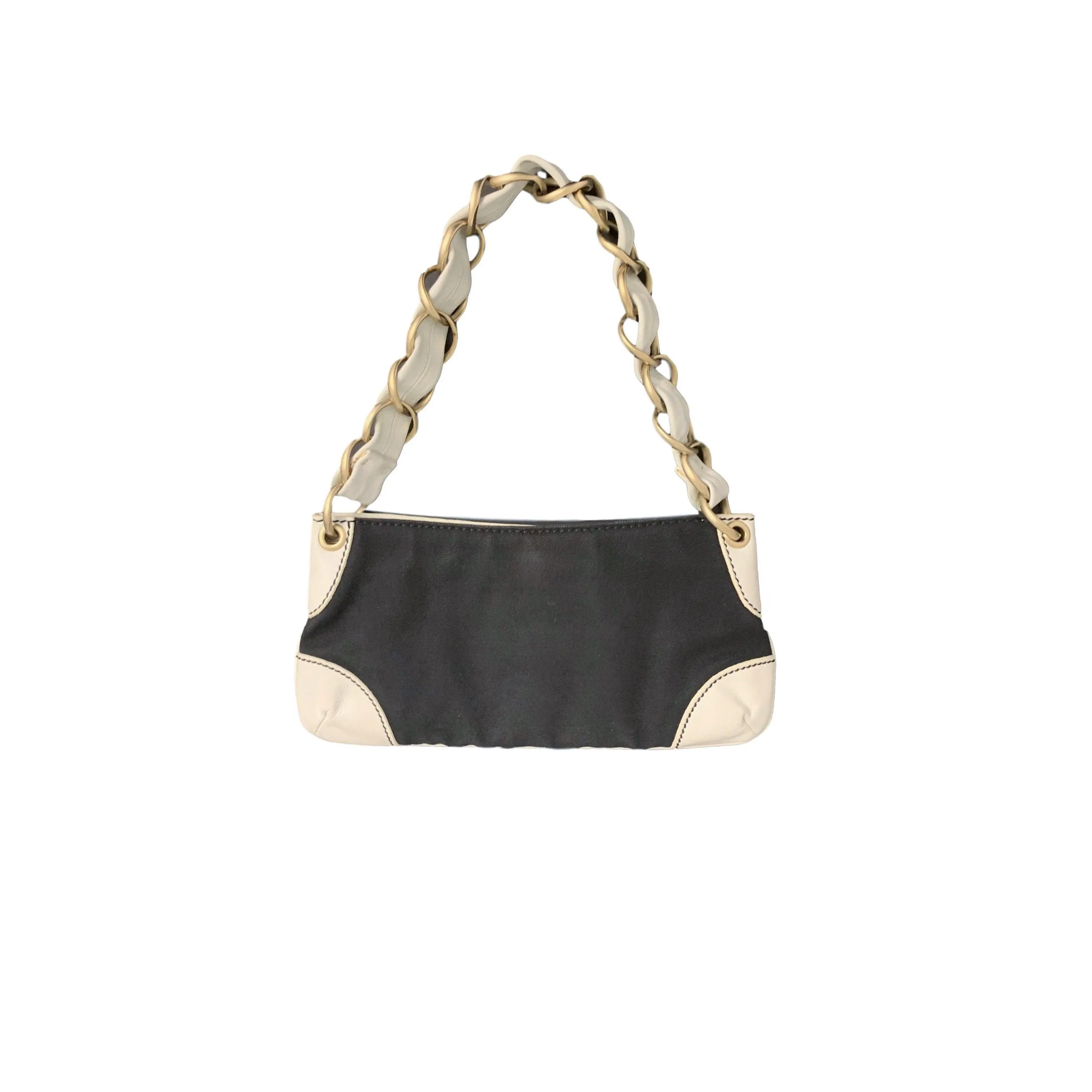 Chanel Black Canvas Shoulder Bag