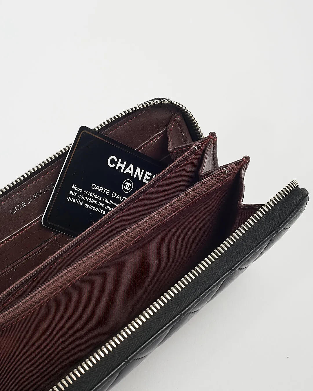 Chanel Black Lambskin Leather Quilted Large Gusset Continental Wallet