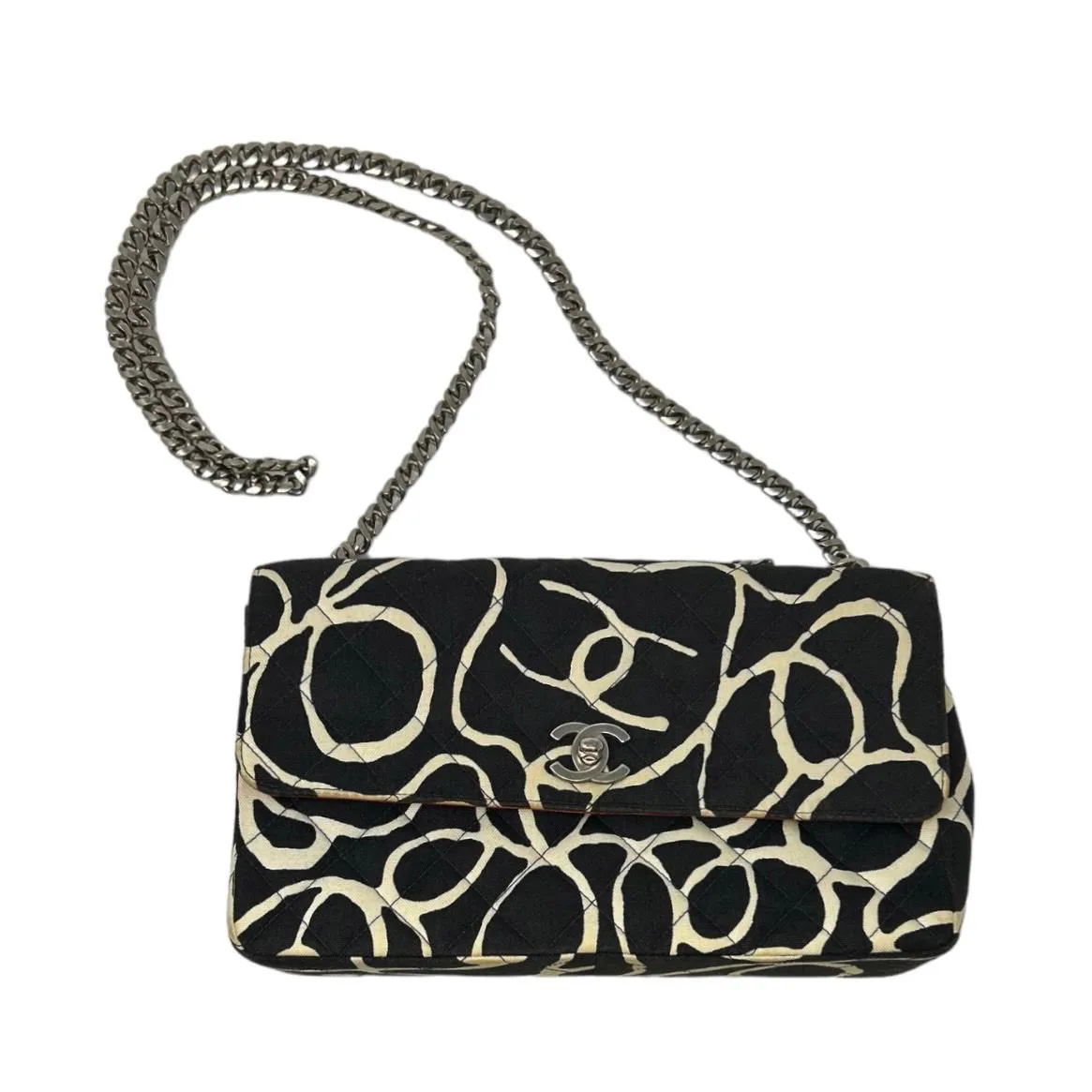 Chanel Black Printed Flap Bag