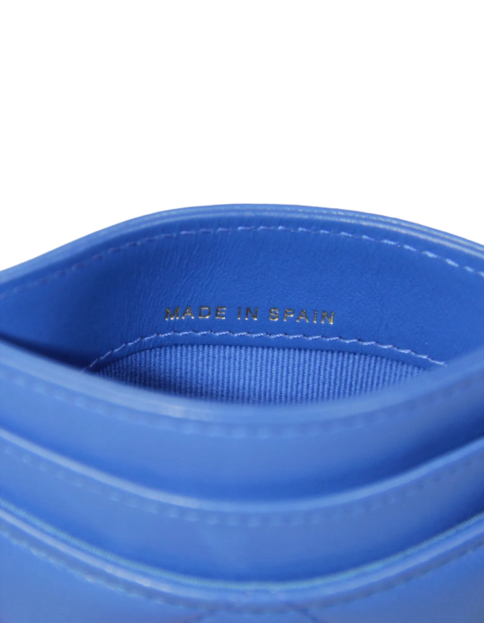 Chanel Blue Leather Quilted 19 Card Holder