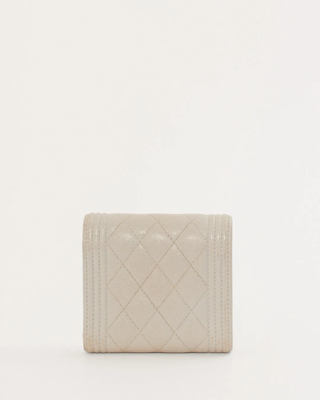Chanel Grey/Taupe Caviar Leather Small Boy Wallet