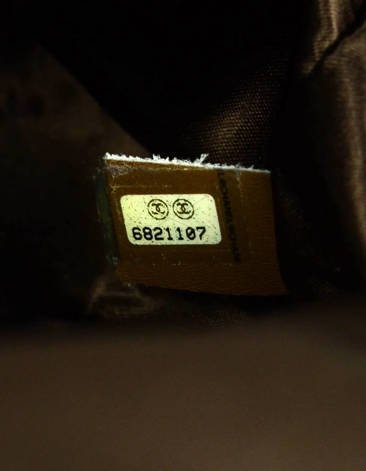 Chanel Khaki Logo Printed Travel Ligne Frame Bag