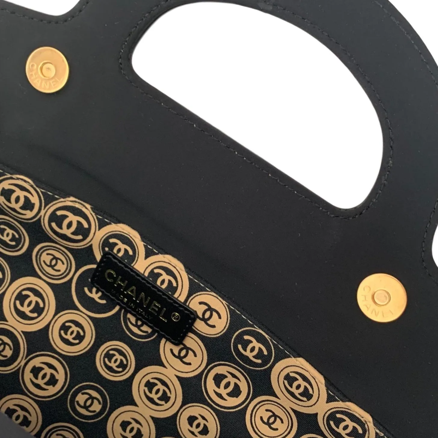 Chanel Logo Coin Top Handle Bag