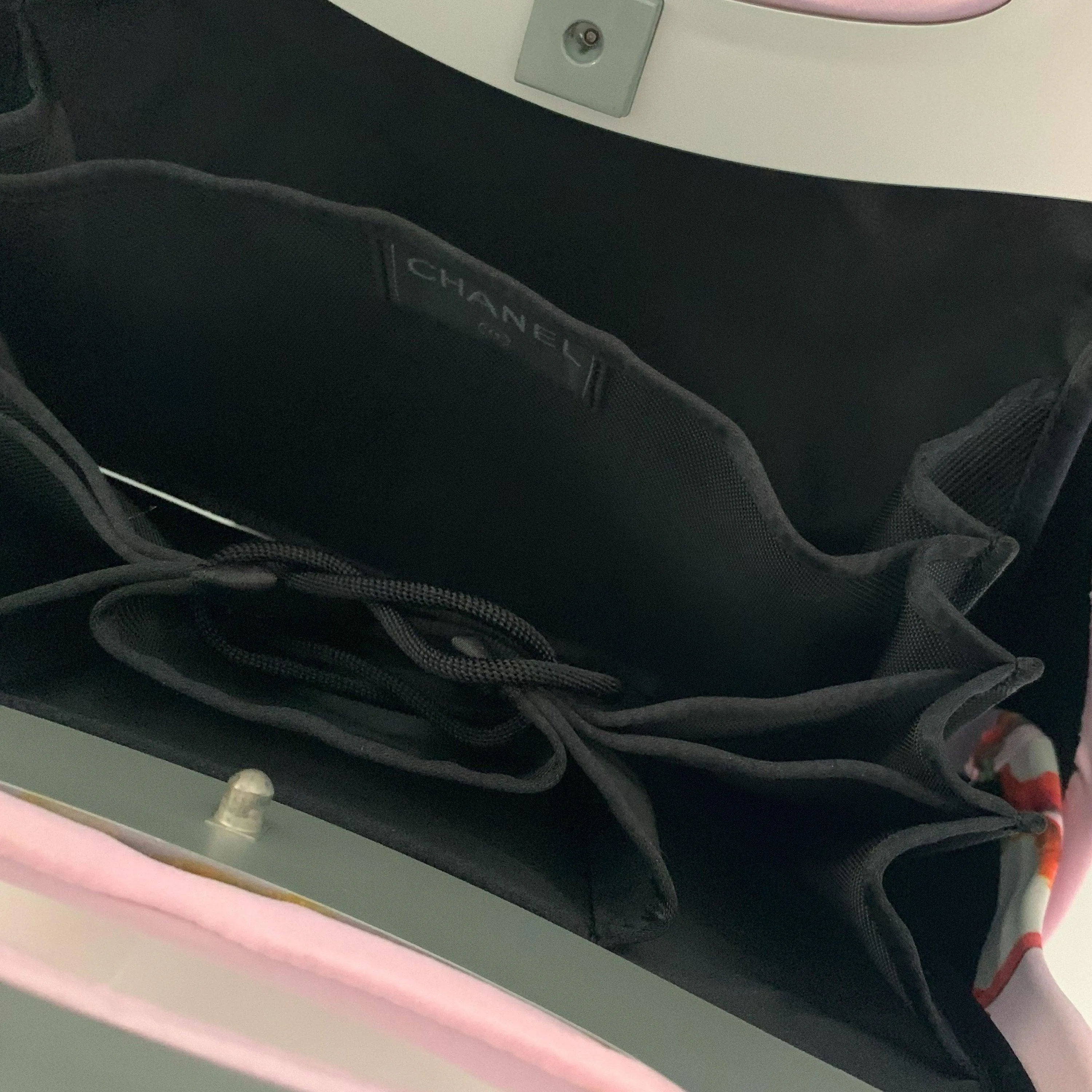 Chanel Pink Printed Logo Butt Bag