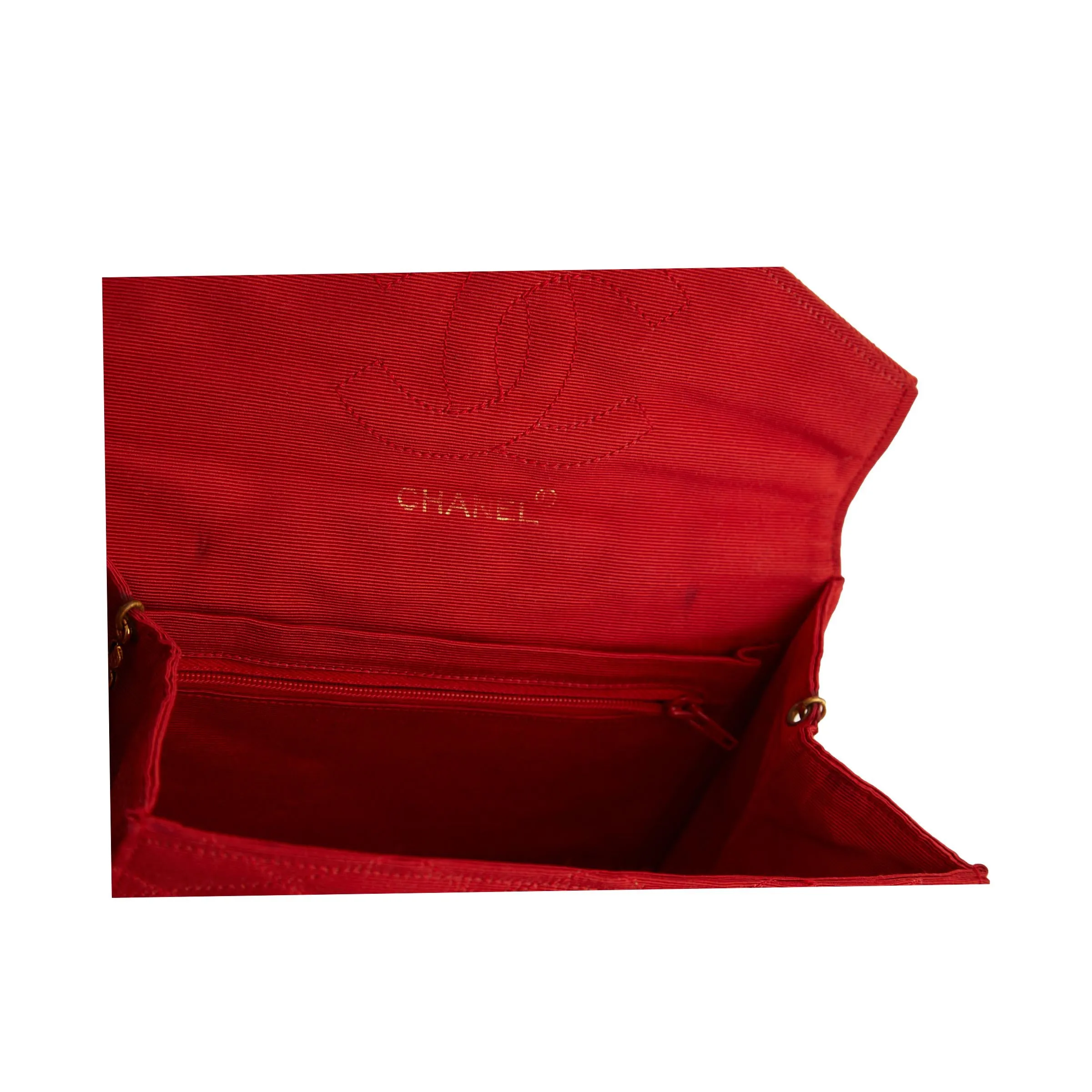 Chanel Red Matelasse Chain Shoulder Bag