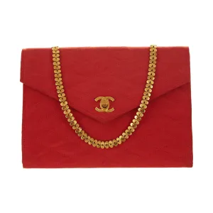 Chanel Red Matelasse Chain Shoulder Bag