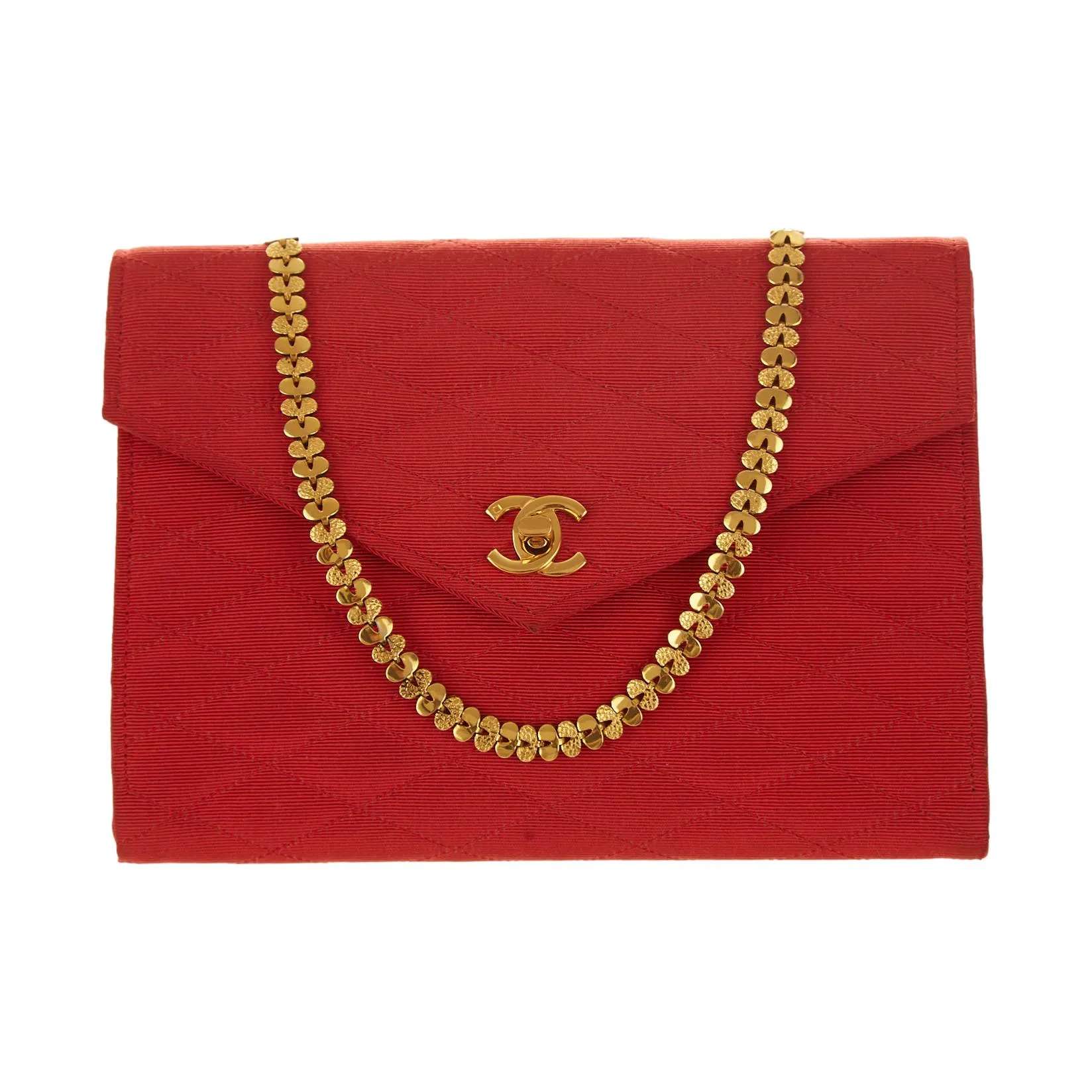 Chanel Red Matelasse Chain Shoulder Bag