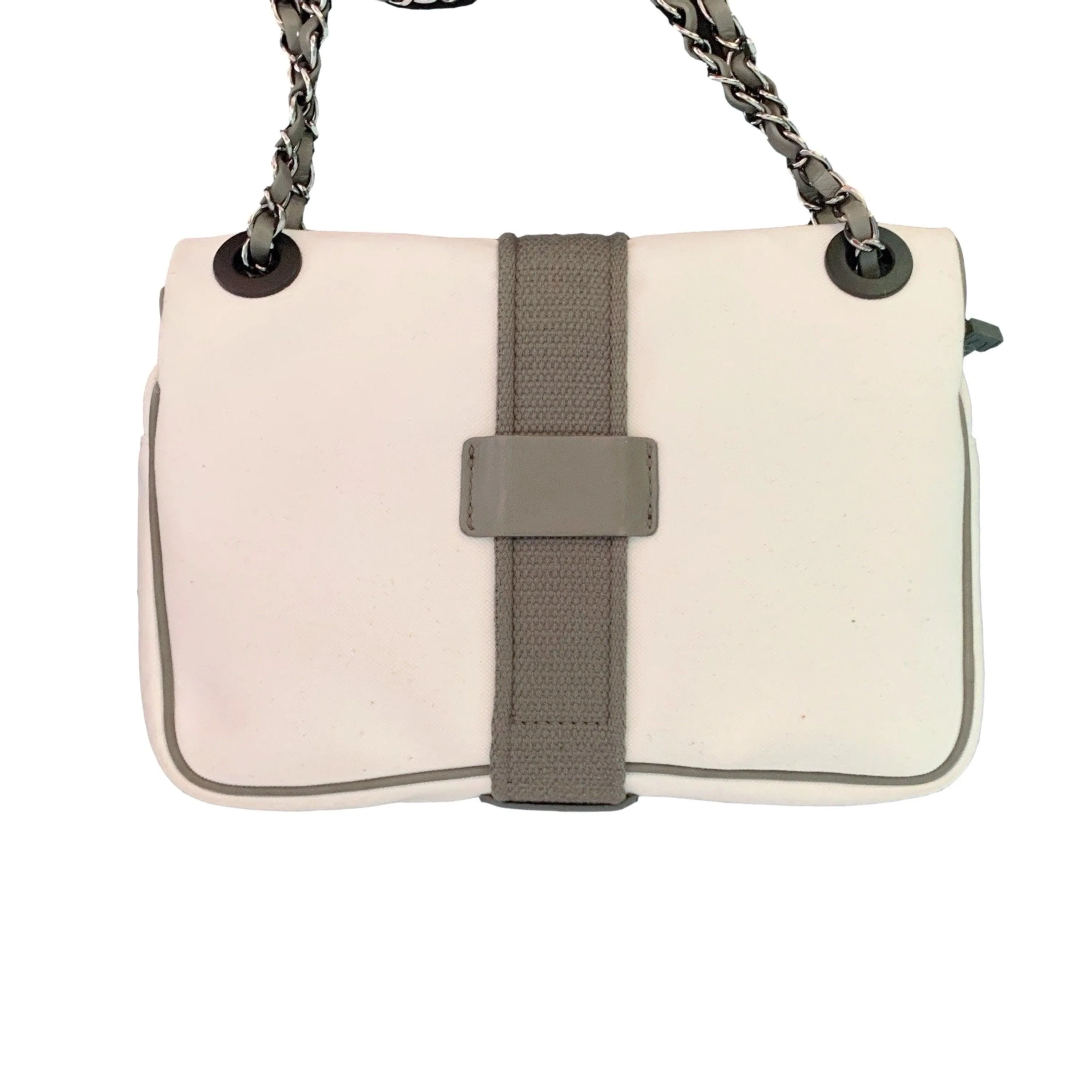 Chanel White Canvas Sport Flap Bag