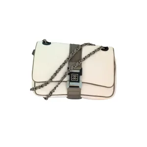 Chanel White Canvas Sport Flap Bag