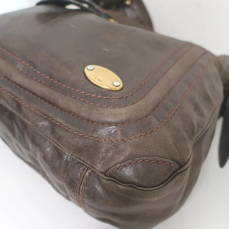 Chloe Bay Large Crossbody Bag Brown Leather