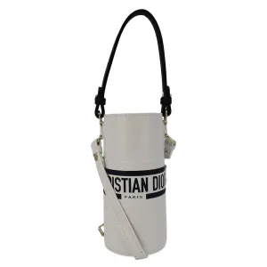 Christian Dior Vibe Bottle Holder Printed Leather Crossbody Bag White