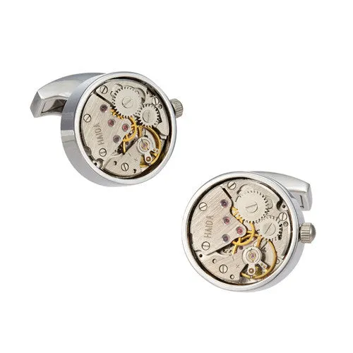 Circular Inner Watch Part Cufflinks