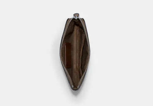 COACH WOMENS X Jean Michel Basquiat Corner Zip Wristlet Canvas Leather Beige New
