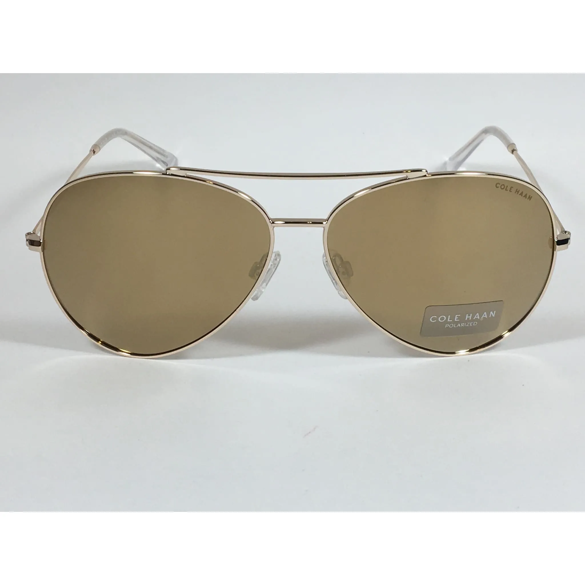 Cole Haan Polarized Aviator Pilot Sunglasses Gold Mirror Lens CH9005 717 GOLD