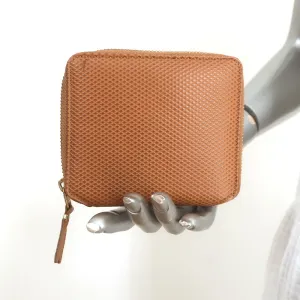 Comme des Garcons Luxury Group Zip Around Wallet Camel Textured Leather