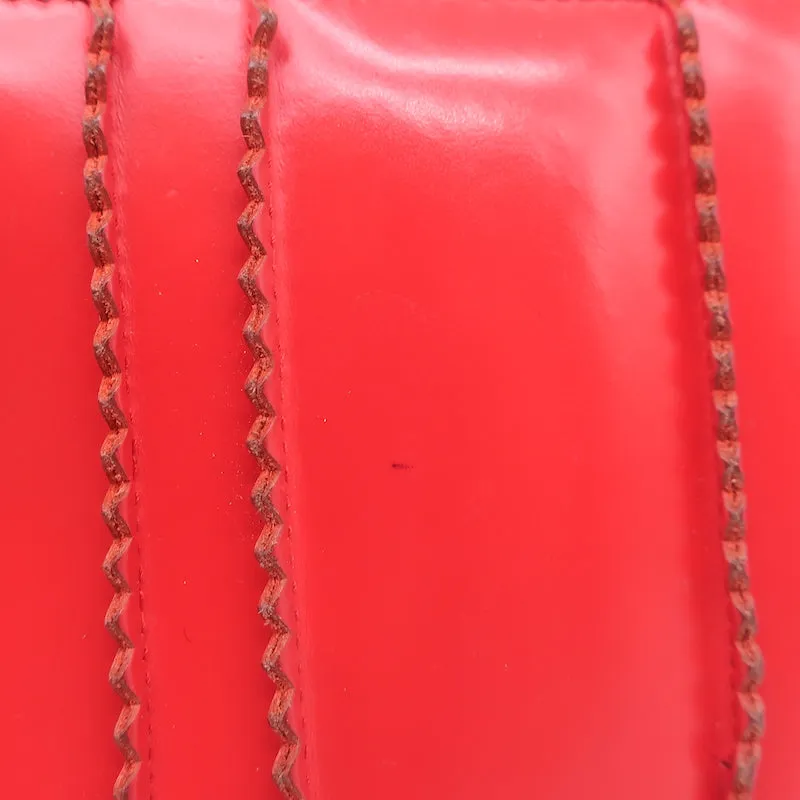Comme des Garcons Raised Spike Zip Around Wallet Red Glossy Leather