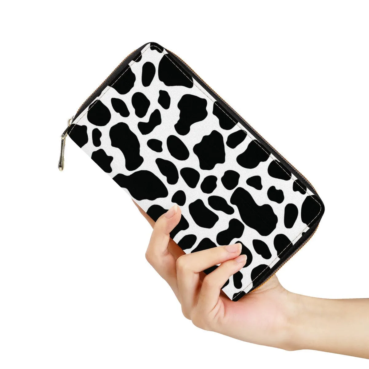 Cow Print Zip-Around Wallet